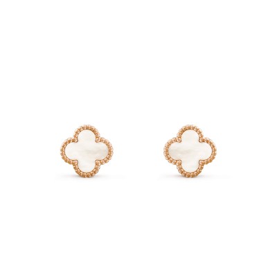 VAN CLEEF ARPELS SWEET ALHAMBRA EARRINGS ROSE GOLD